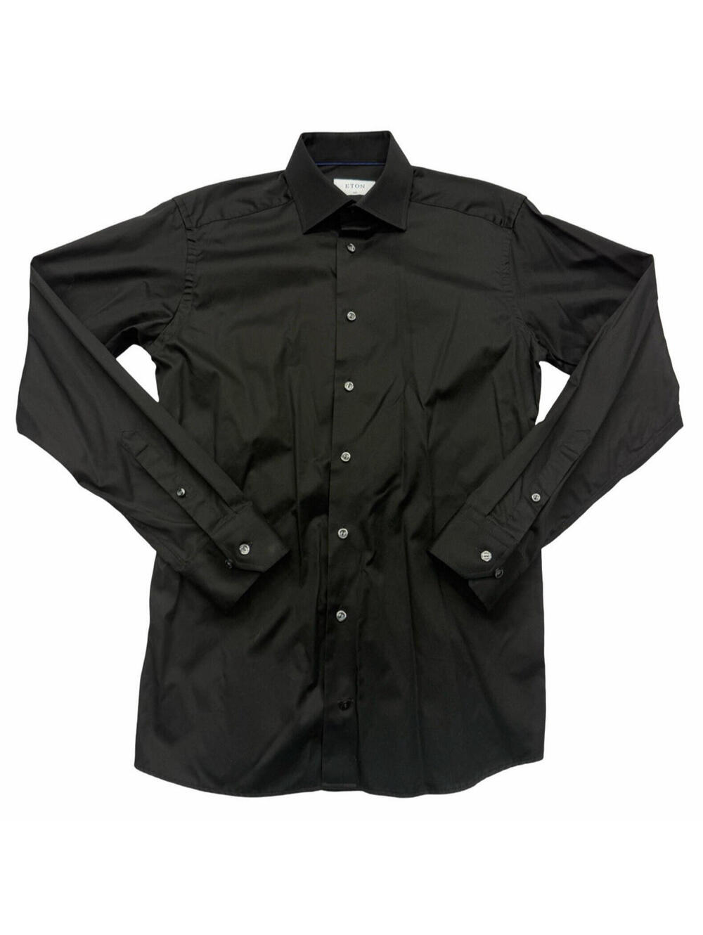 Eton Slim Fit Dress Shirt Cotton Black Size 39 | 15.5